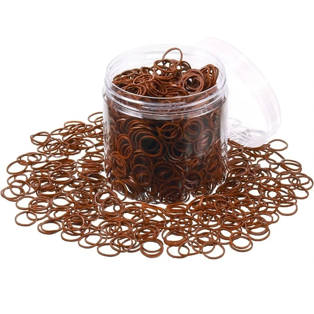 2000 Pack of Dark Brown Mini Elastic Rubber Bands